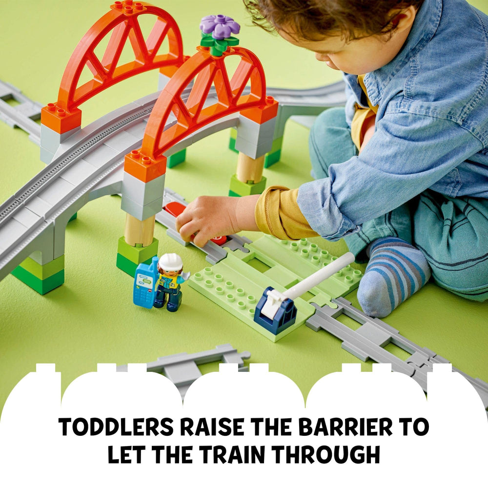 LEGO DUPLO Town 10426 raised bridge showcases vertical construction and play opportunities.