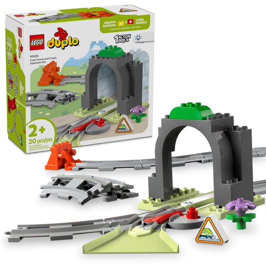 LEGO DUPLO Town Train Tunnel image highlighting a wide tunnel for imaginative toddler play.