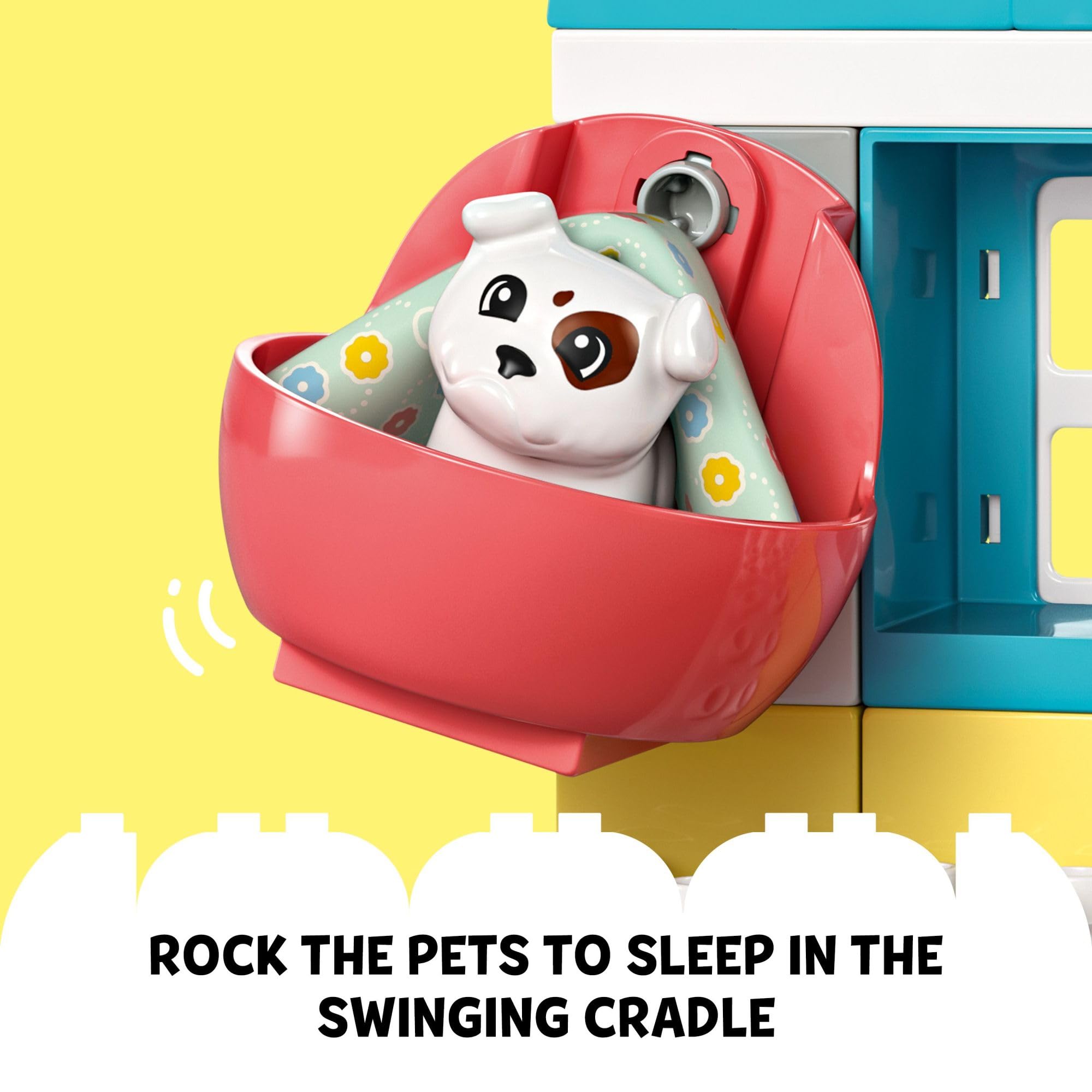 LEGO DUPLO Vet Clinic cradle for gentle rocking during care