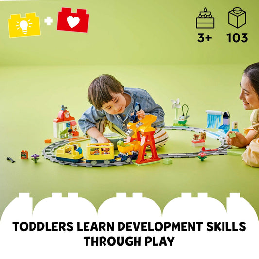 LEGO DUPLO train-station building blocks encourage creative routes