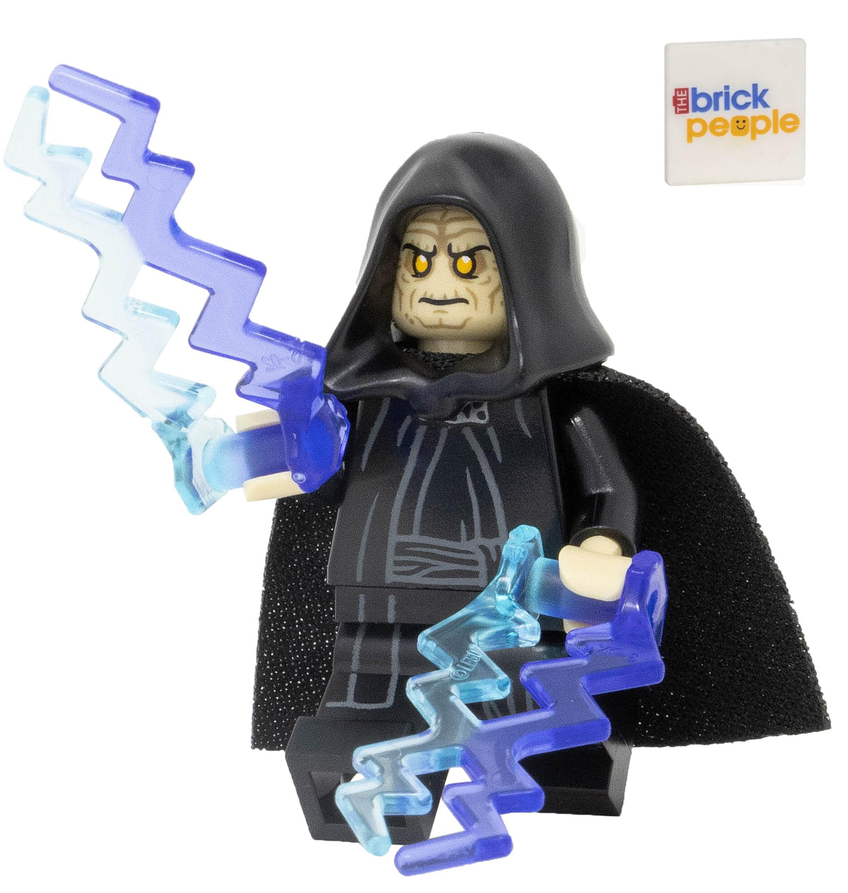LEGO Emperor Palpatine minifigure face detail for authentic character expression.