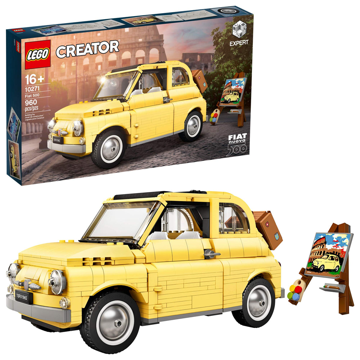 LEGO Fiat 500 10271 luggage rack and suitcase display piece for collectors