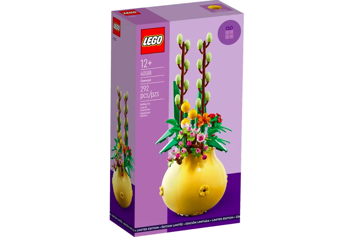 LEGO Flower Pot 40588 cherry blossom detail shows pink petals for spring charm.