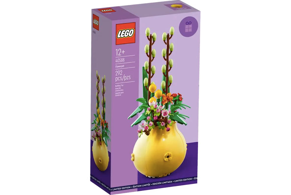 LEGO Flower Pot 40588 cherry blossom detail shows pink petals for spring charm.