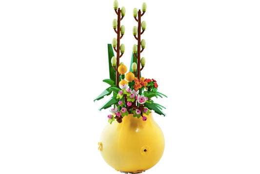 LEGO Flower Pot 40588 front view highlights the planter's elegant home decor.