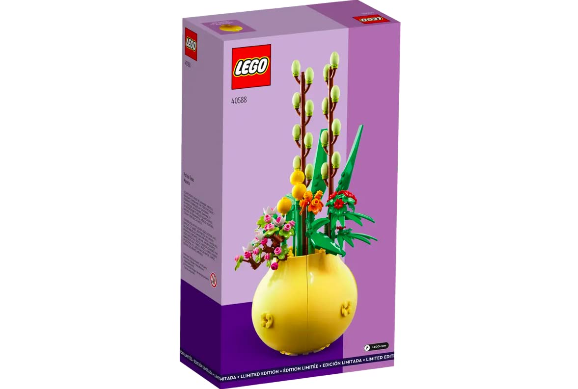 LEGO Flower Pot 40588 salix discolor detail emphasizes willow-like accents.