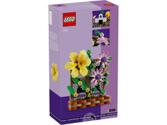 LEGO Flower Trellis Display 40683 close-up of yellow pink blue blooms