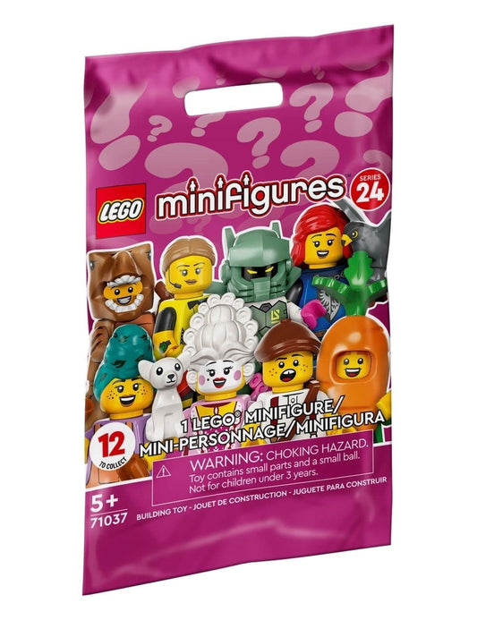 LEGO football referee figure on display stand, ideal for collection