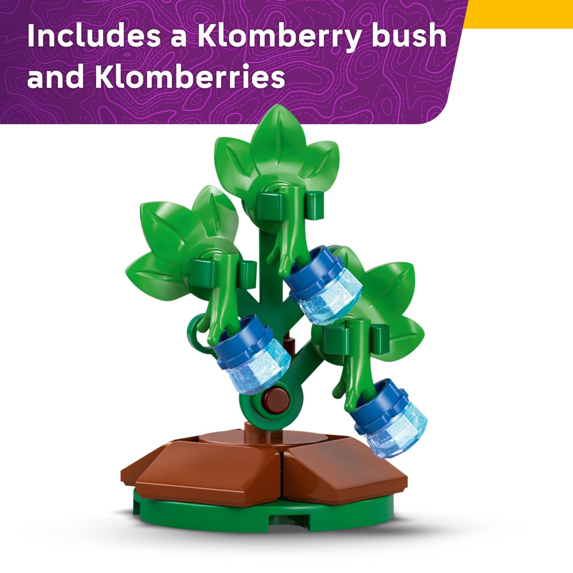 LEGO Fortnite Klombo Klomberry bush with detachable berries to calm Klombo in play