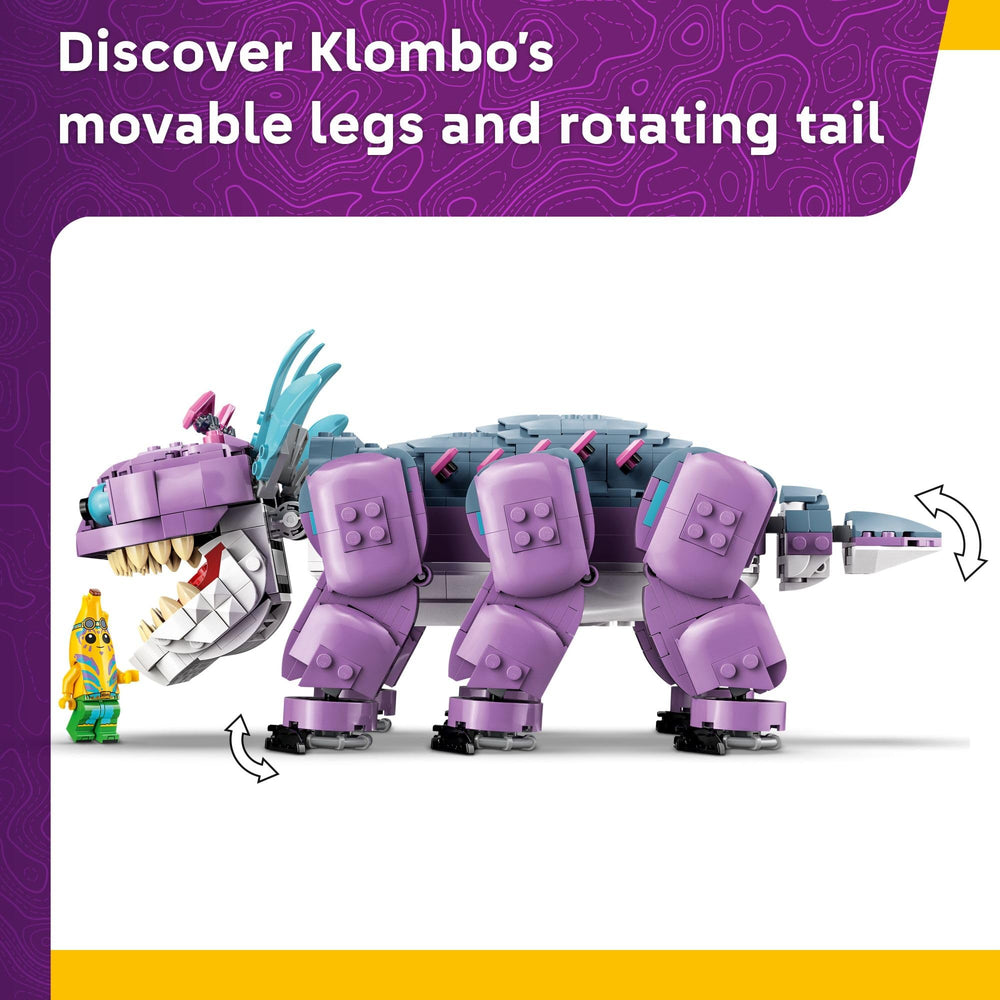 LEGO Fortnite Klombo open mouth feature enables feeding play and interaction