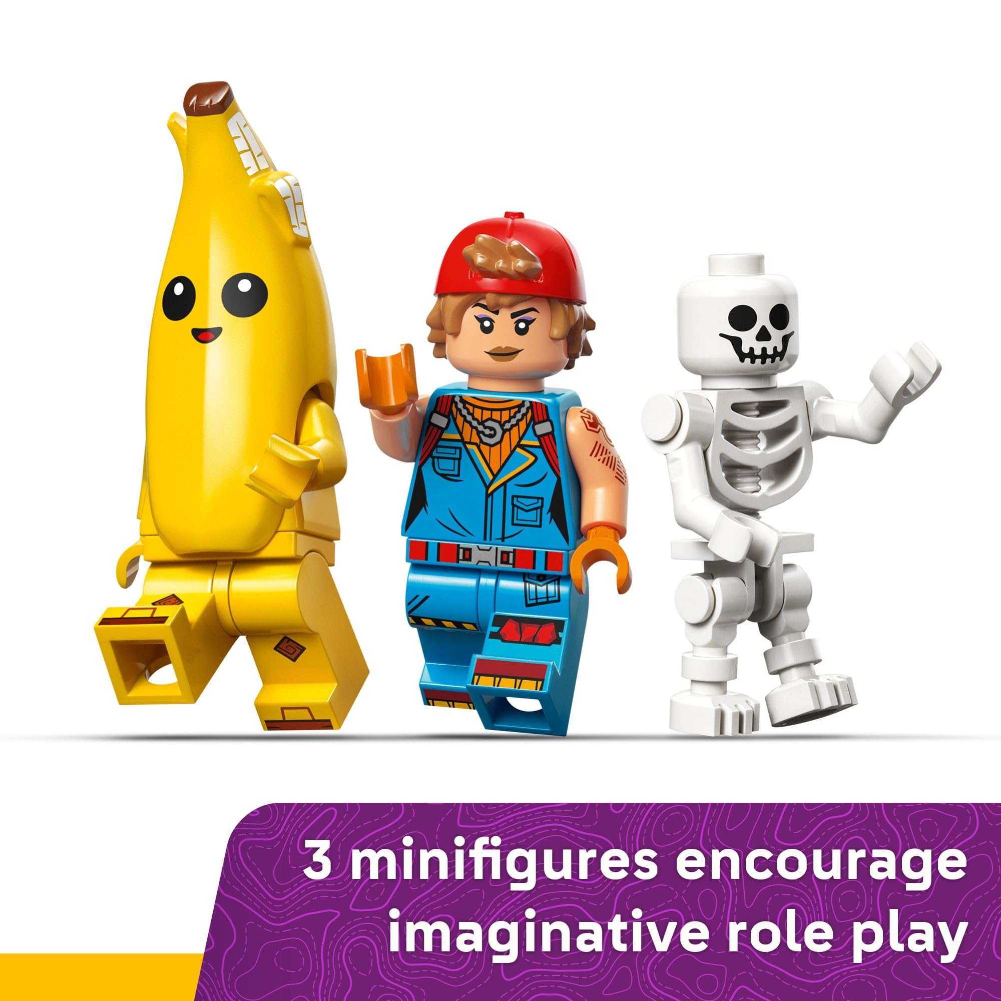 LEGO Fortnite wolf with movable legs and tail for dynamic poses.