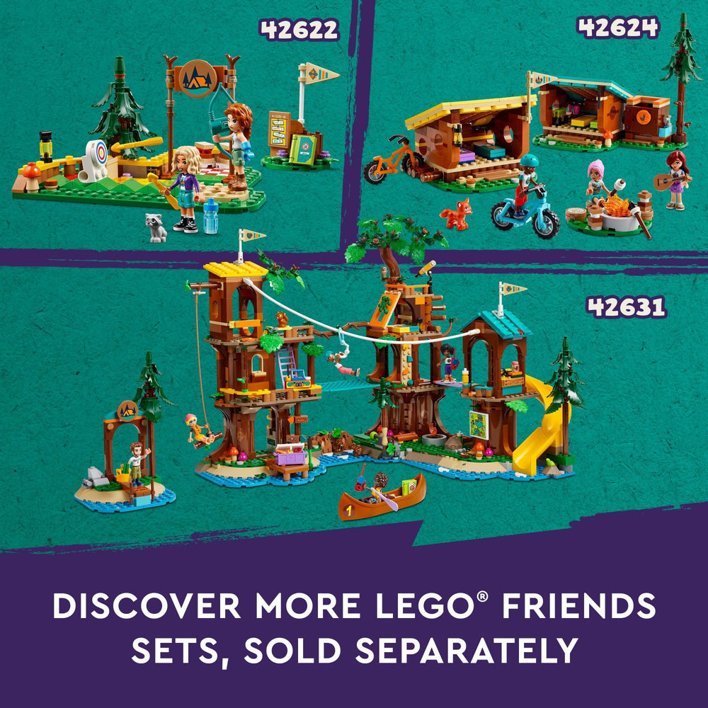 LEGO Friends bear figure adds playful wildlife detail.