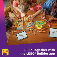 LEGO Friends Beach Resort paddleboard scene supports active imagination and exploration.