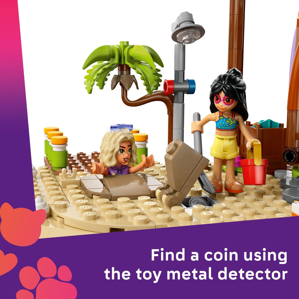 LEGO Friends Beach Resort waterslide adds action for splashy outdoor adventures.