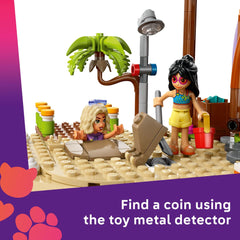 LEGO Friends Beach Resort waterslide adds action for splashy outdoor adventures.