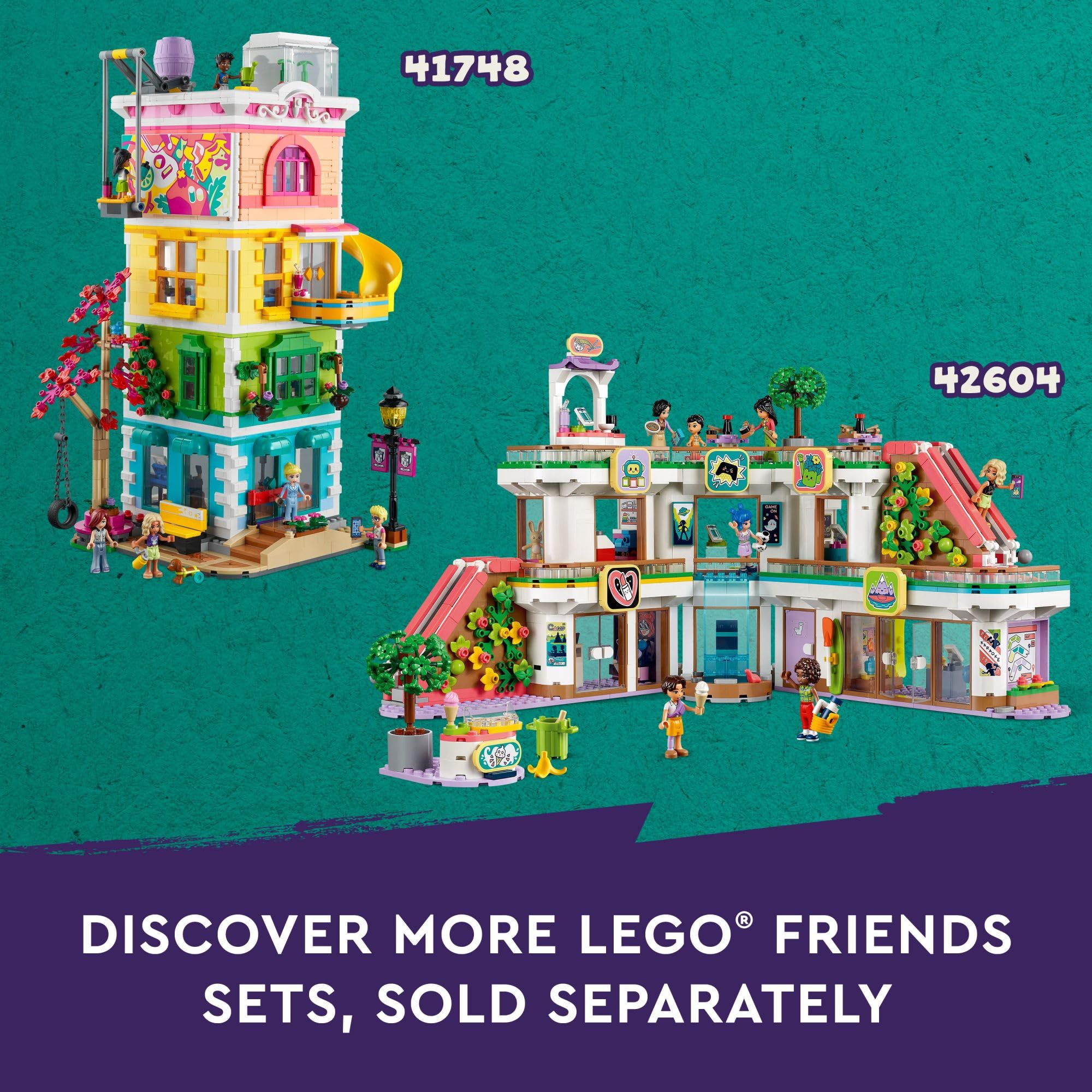 LEGO Friends Castle Bed and Breakfast mini-dolls with suitcases enable arrival-roleplay.