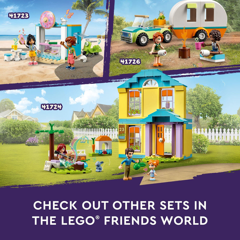 LEGO Friends Paisley, Ella, and Jonathan mini-dolls enable collaborative storytelling.