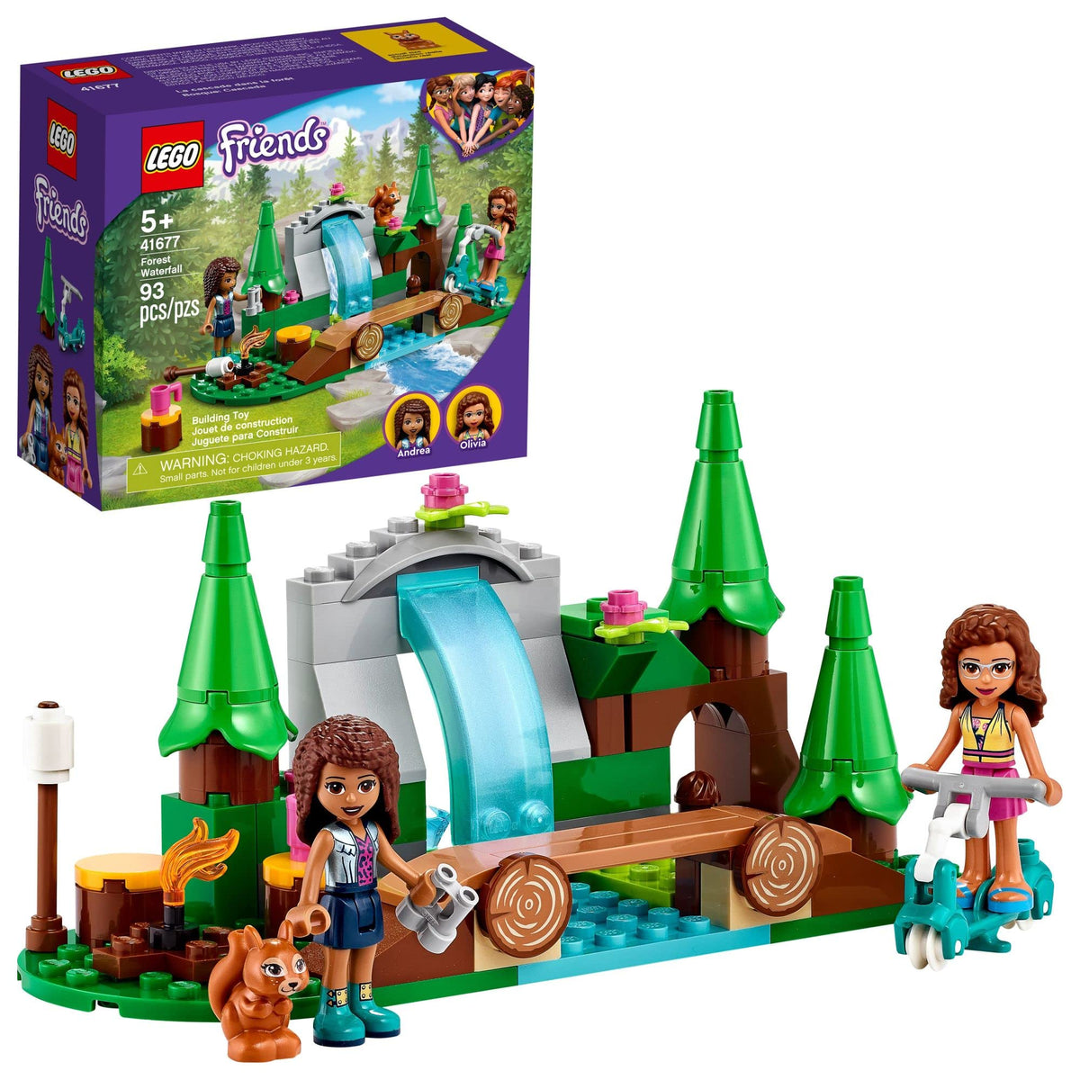 LEGO Friends forest waterfall cascade; sparks imaginative nature exploration in a compact playset