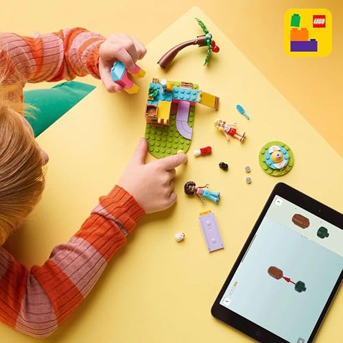 LEGO Friends guinea pig care kit with brush and treats supports nurturing play