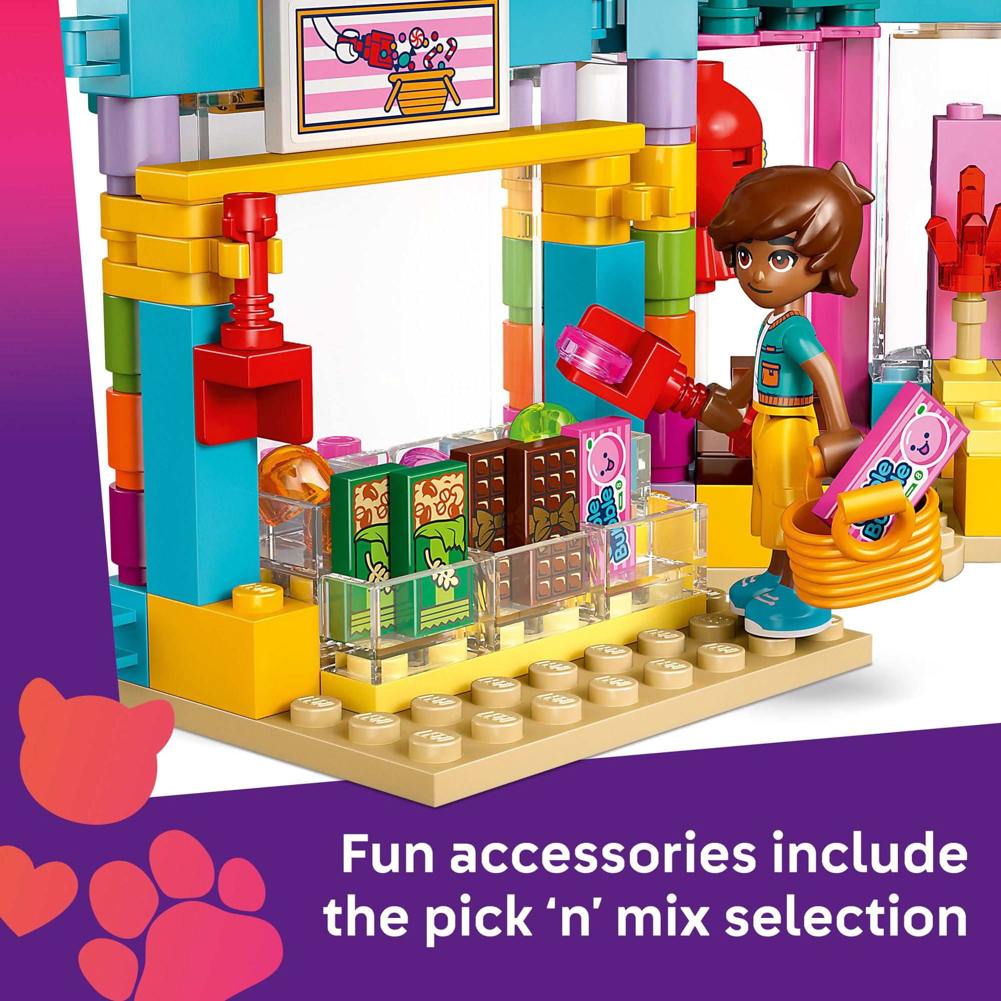 LEGO Friends Heartlake City Candy Store gumball machine adds interactive candy moments