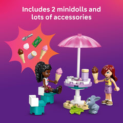 LEGO Friends Heartlake City Ice Cream Truck minidolls close-up featuring Paisley and Elsa D