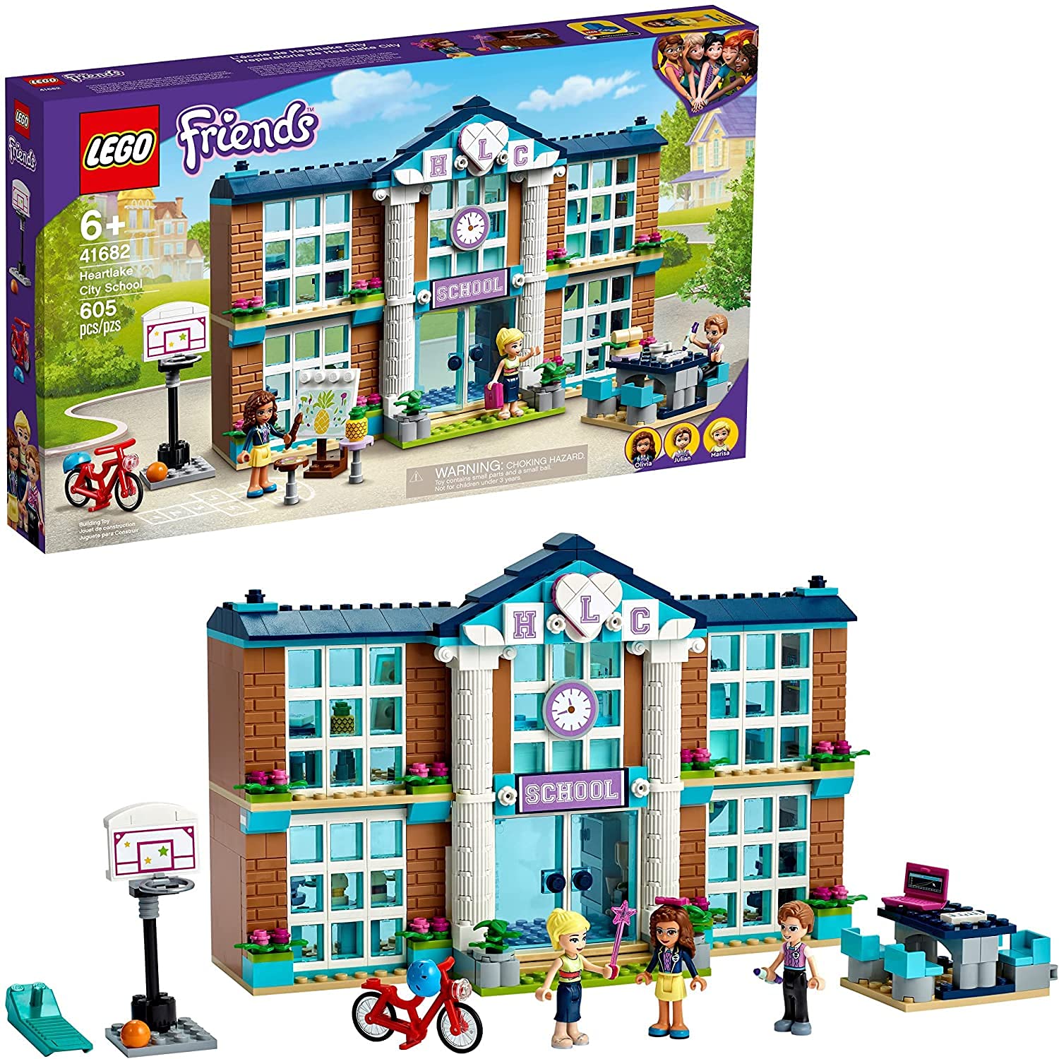 LEGO Friends Heartlake City School front view for imaginative schoolday storytelling.