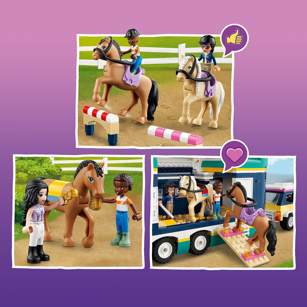 LEGO Friends Horse Show Trailer 41722 compartment for horses for organized play