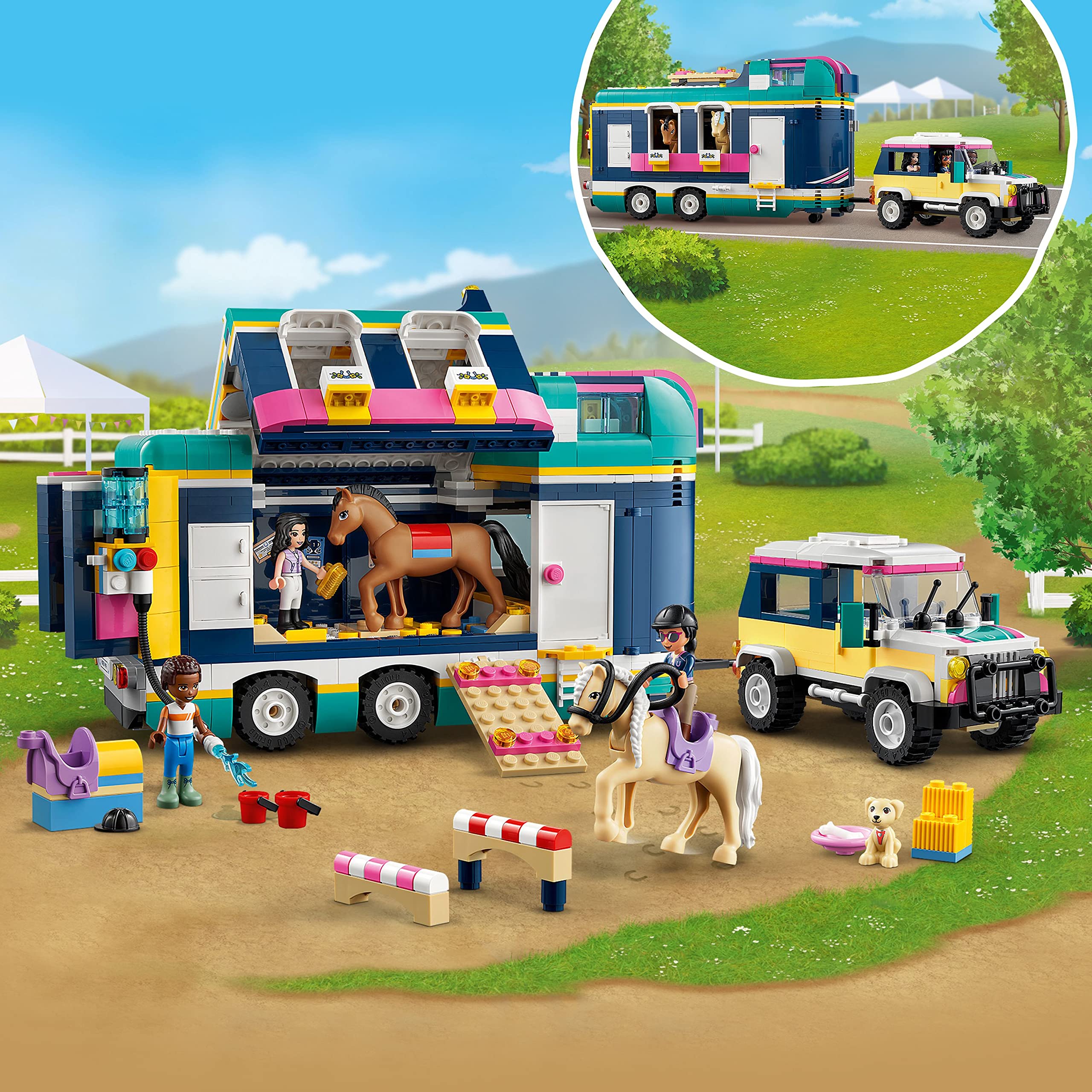 LEGO Friends Horse Show Trailer 41722 drivable SUV invites kids to drive the team