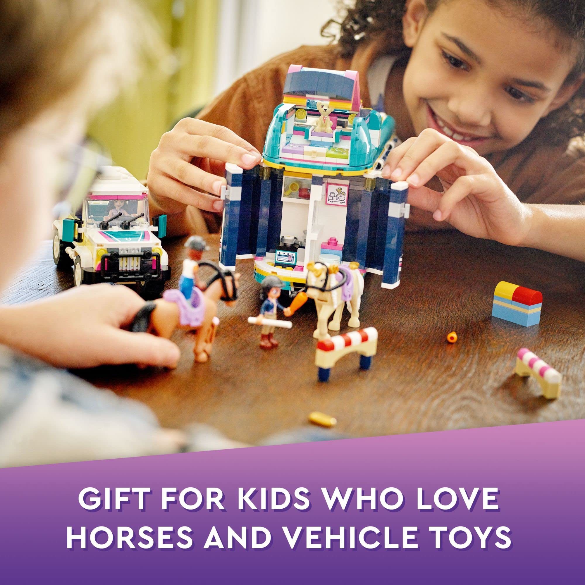 LEGO Friends Horse Show Trailer riding accessories set included.