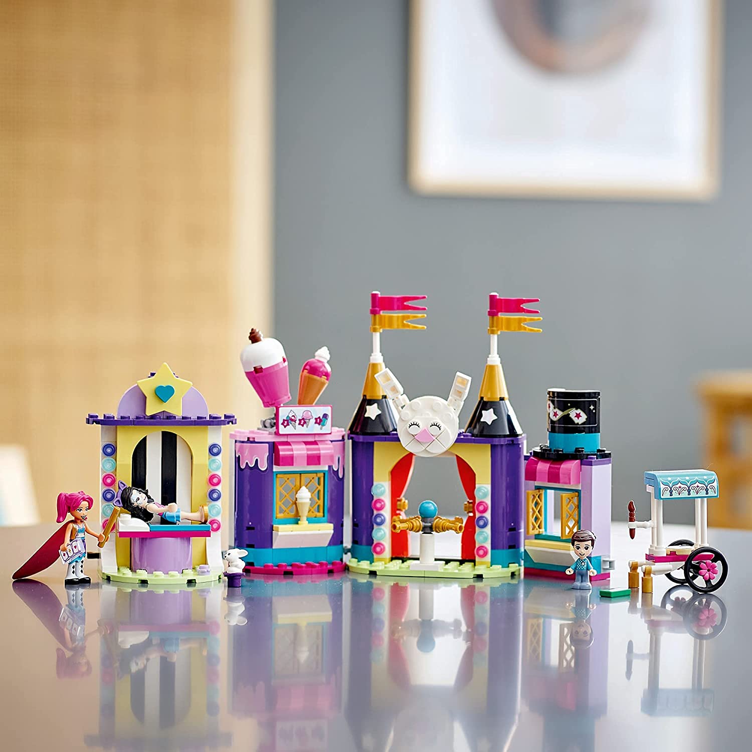 LEGO Friends Magical Funfair Stalls glow-in-the-dark bricks create magical nighttime moments