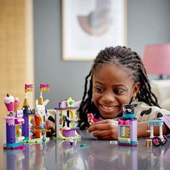LEGO Friends Magical Funfair Stalls ticket window promotes role-play as customers arrive for the show