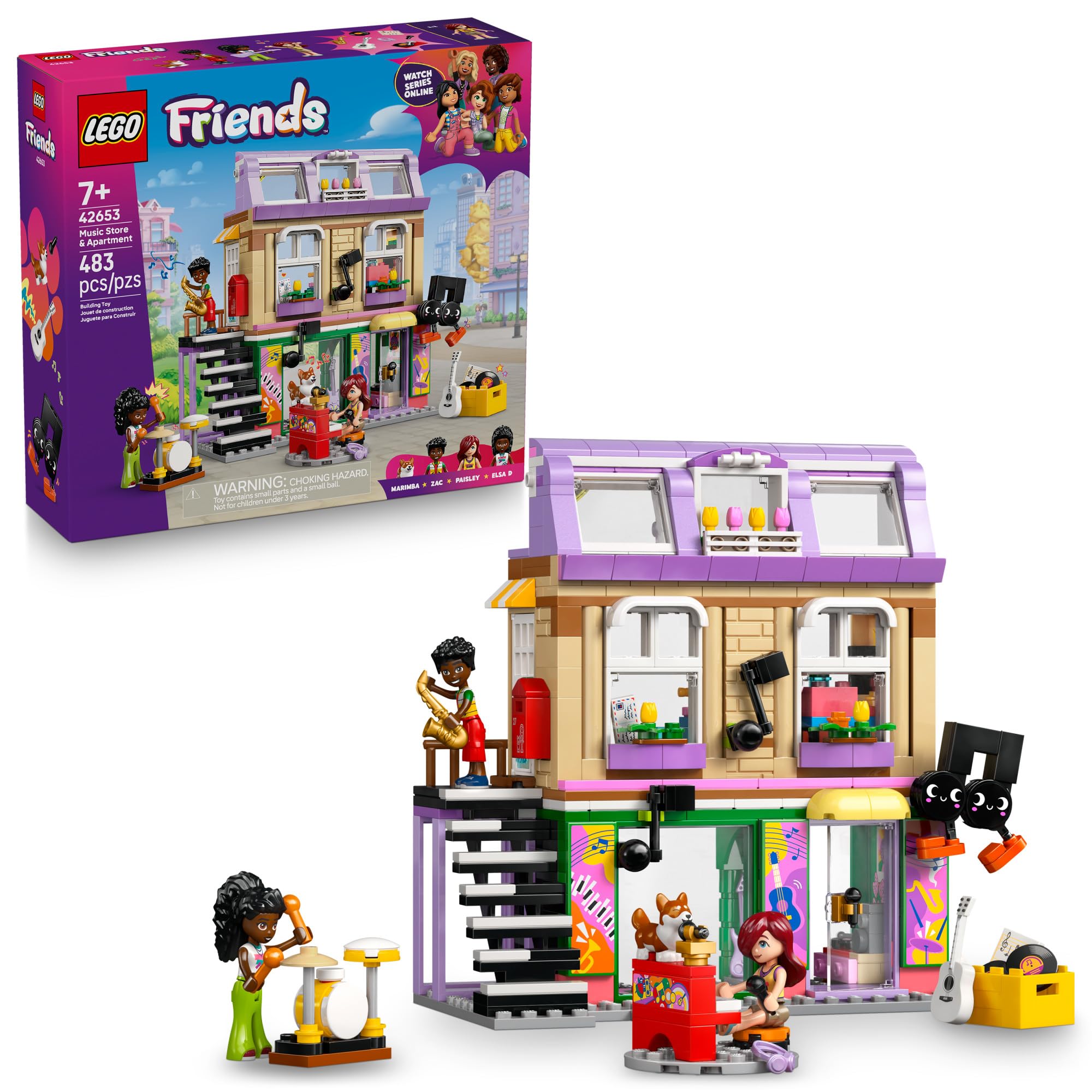 LEGO Friends Music Store & Apartment exterior for imaginative play