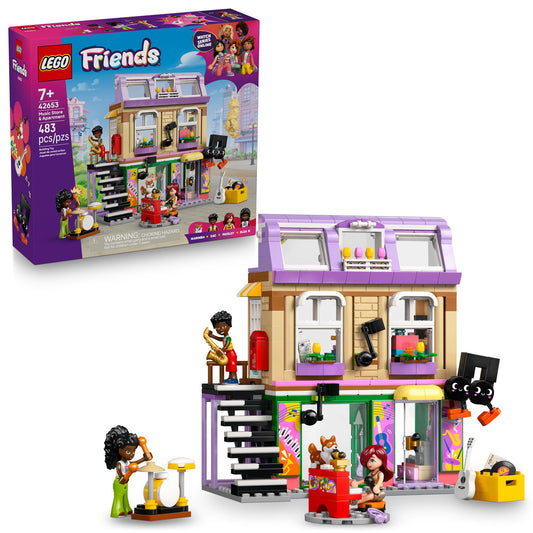 LEGO Friends Music Store & Apartment exterior for imaginative play