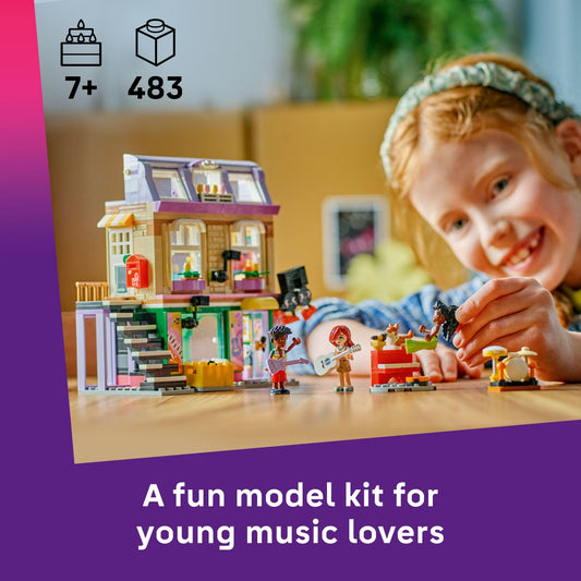 LEGO Friends Music Store & Apartment interior with instruments for creative storytelling