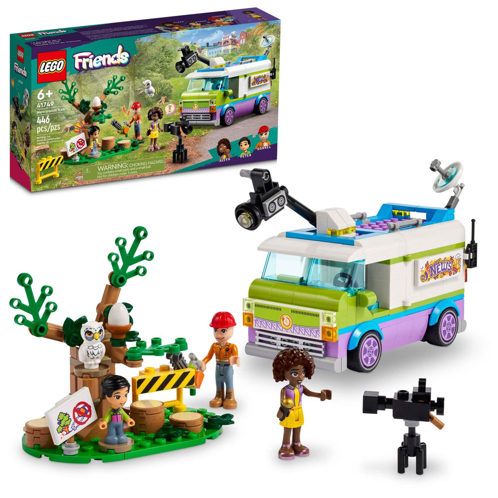 LEGO Friends Newsroom Van 41749 front view for imaginative reporting play.