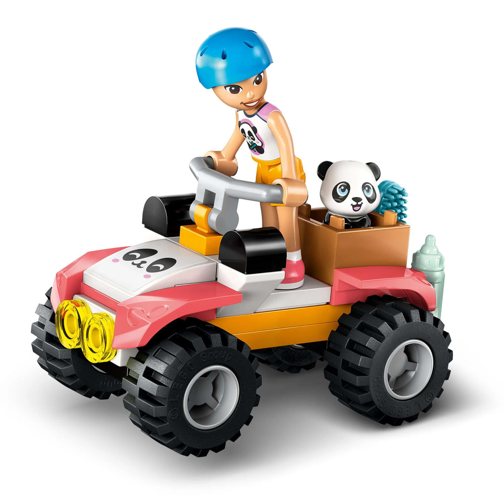 LEGO Friends Panda Sanctuary cave shelter creates cozy resting scenes.
