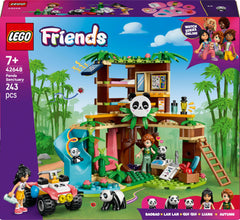 LEGO Friends Panda Sanctuary desk and beds in the treehouse setup.
