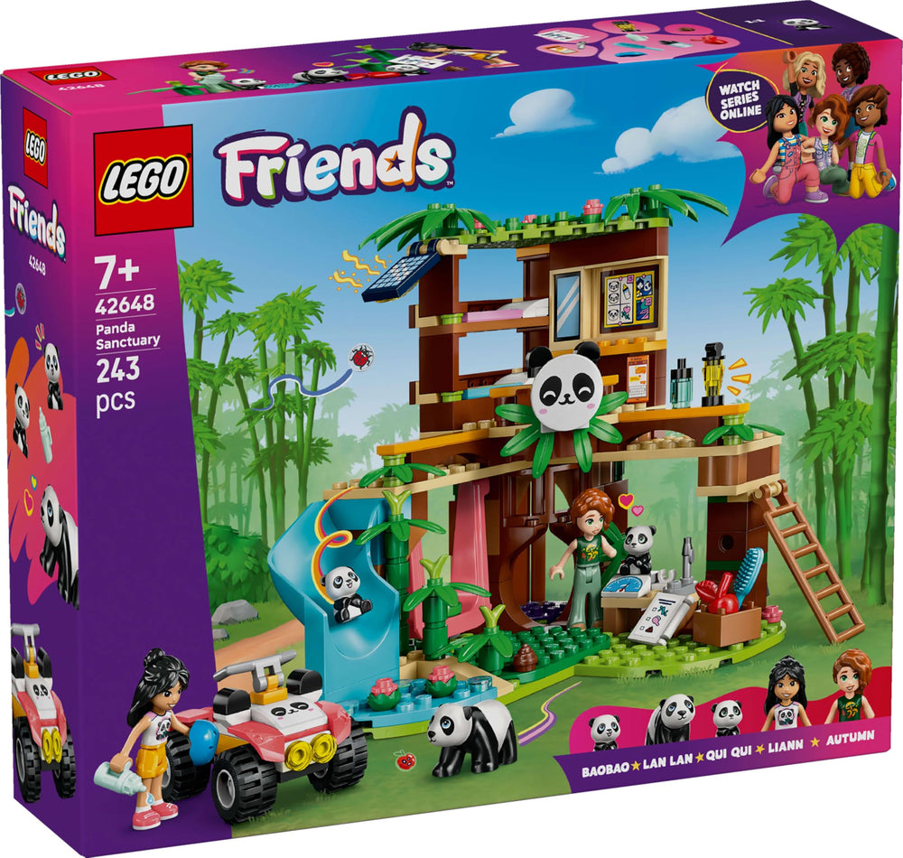 LEGO Friends Panda Sanctuary lantern and cellphone add realistic detail.