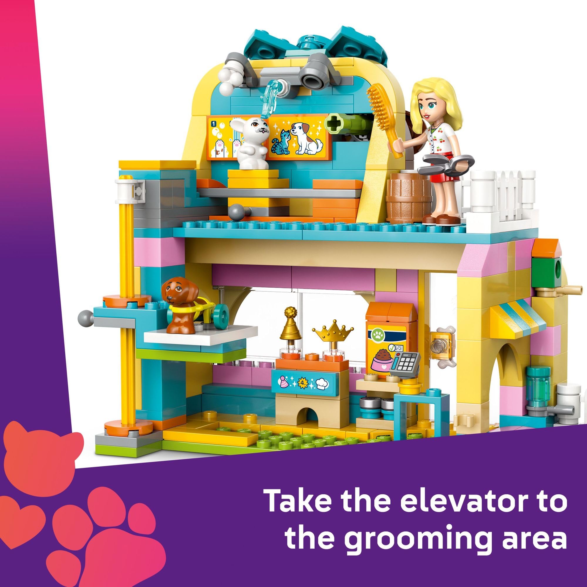 LEGO Friends Pet Accessories Shop accessories display sparks imaginative shopping.