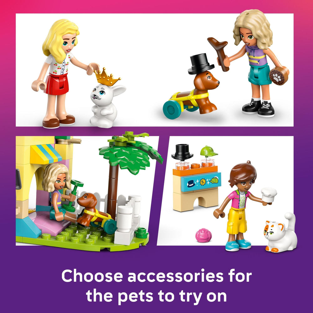 LEGO Friends Pet Accessories Shop elevator showcases transitions in playtime.