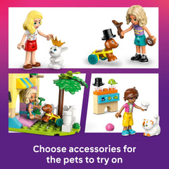 LEGO Friends Pet Accessories Shop elevator showcases transitions in playtime.