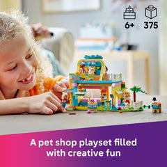 LEGO Friends Pet Accessories Shop grooming station with conveyor belt for grooming play.