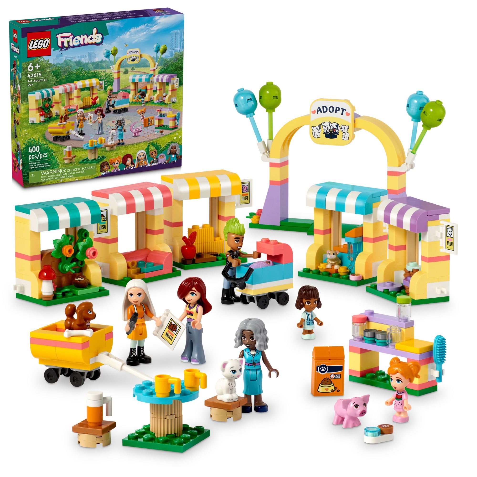 LEGO Friends Pet Adoption Day trailer for mobile pet transport and storytelling play.