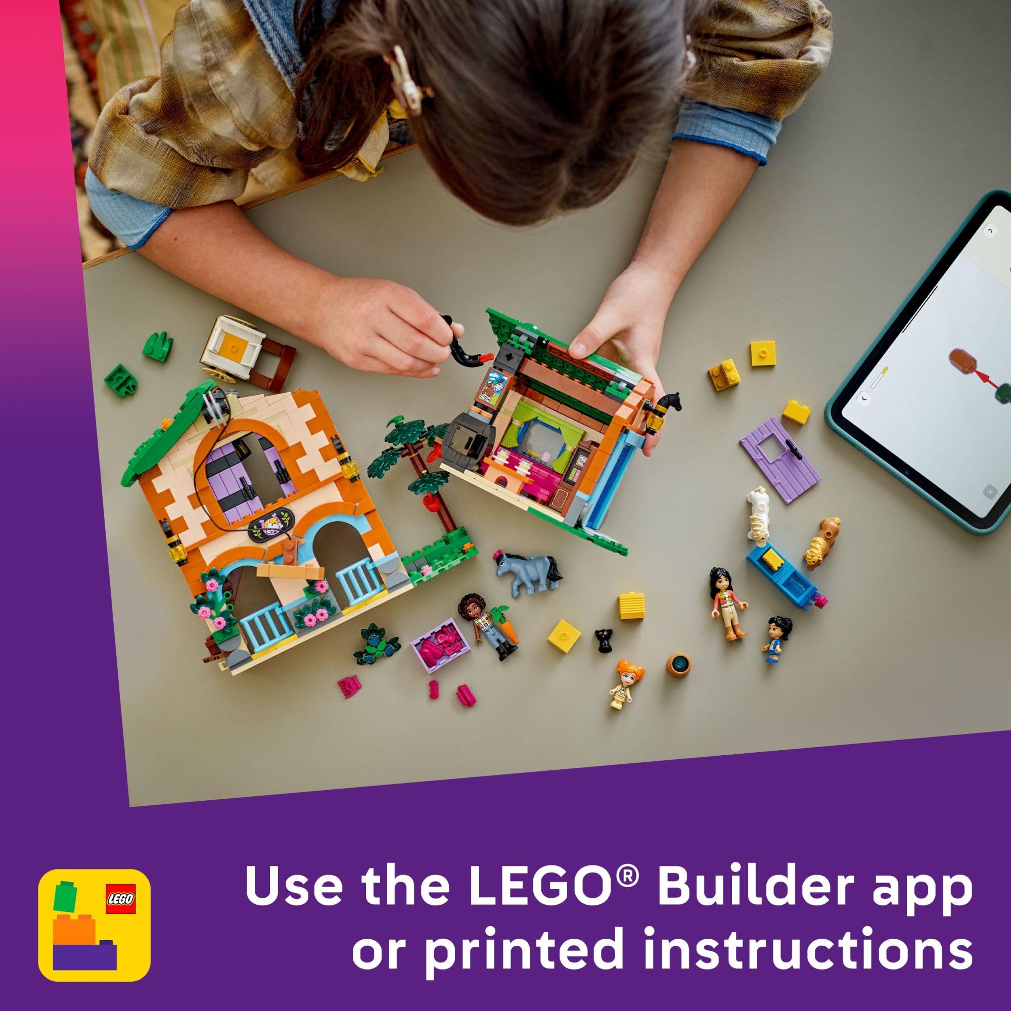 LEGO Friends Pony Ranch app-guided building for smoother assembly