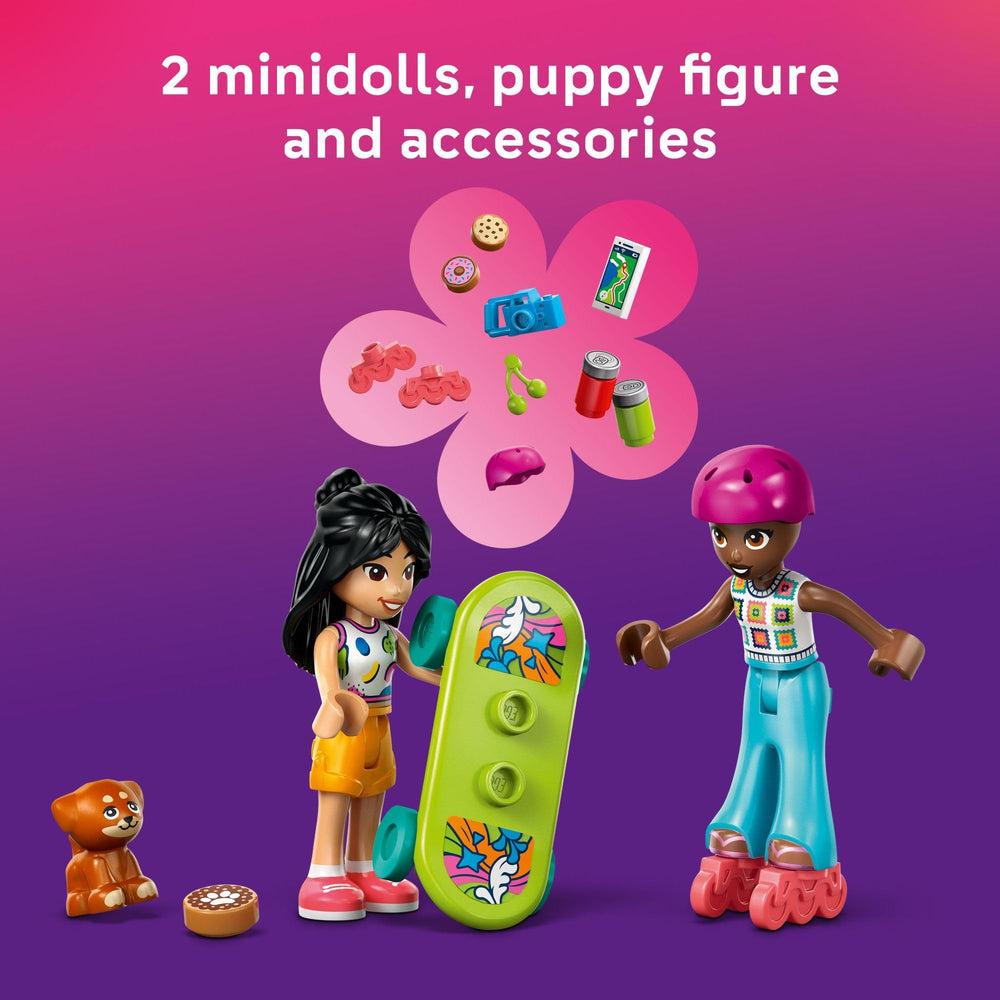 LEGO Friends Road-Trip Car includes Liann, Aliya, and Aira mini figures.