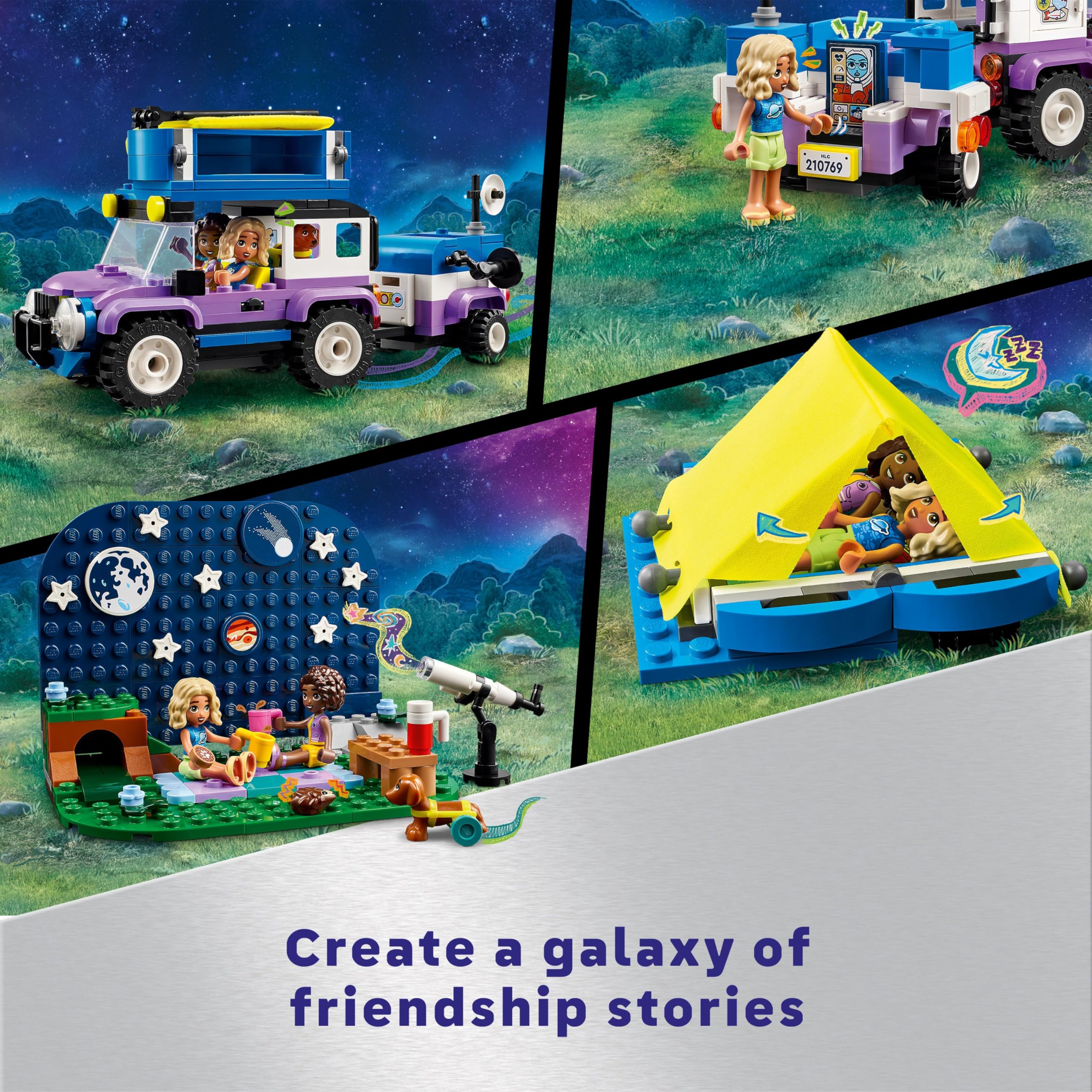 LEGO Friends Stargazing Camping Vehicle trailer and camper setup for cozy outdoor storytelling