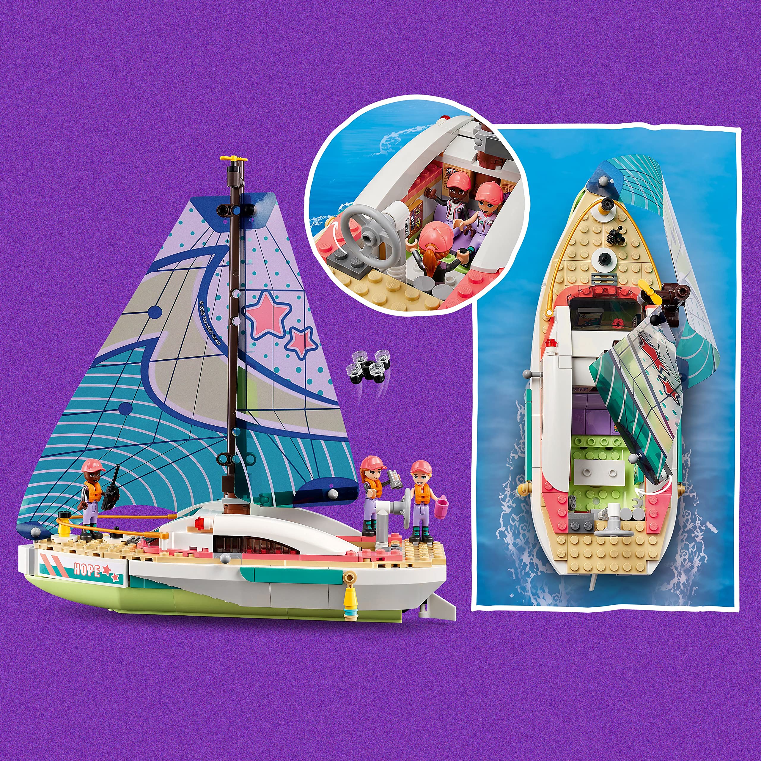 LEGO Friends Stephanie's Sailing Adventure drone with controller for modern pretend-play.