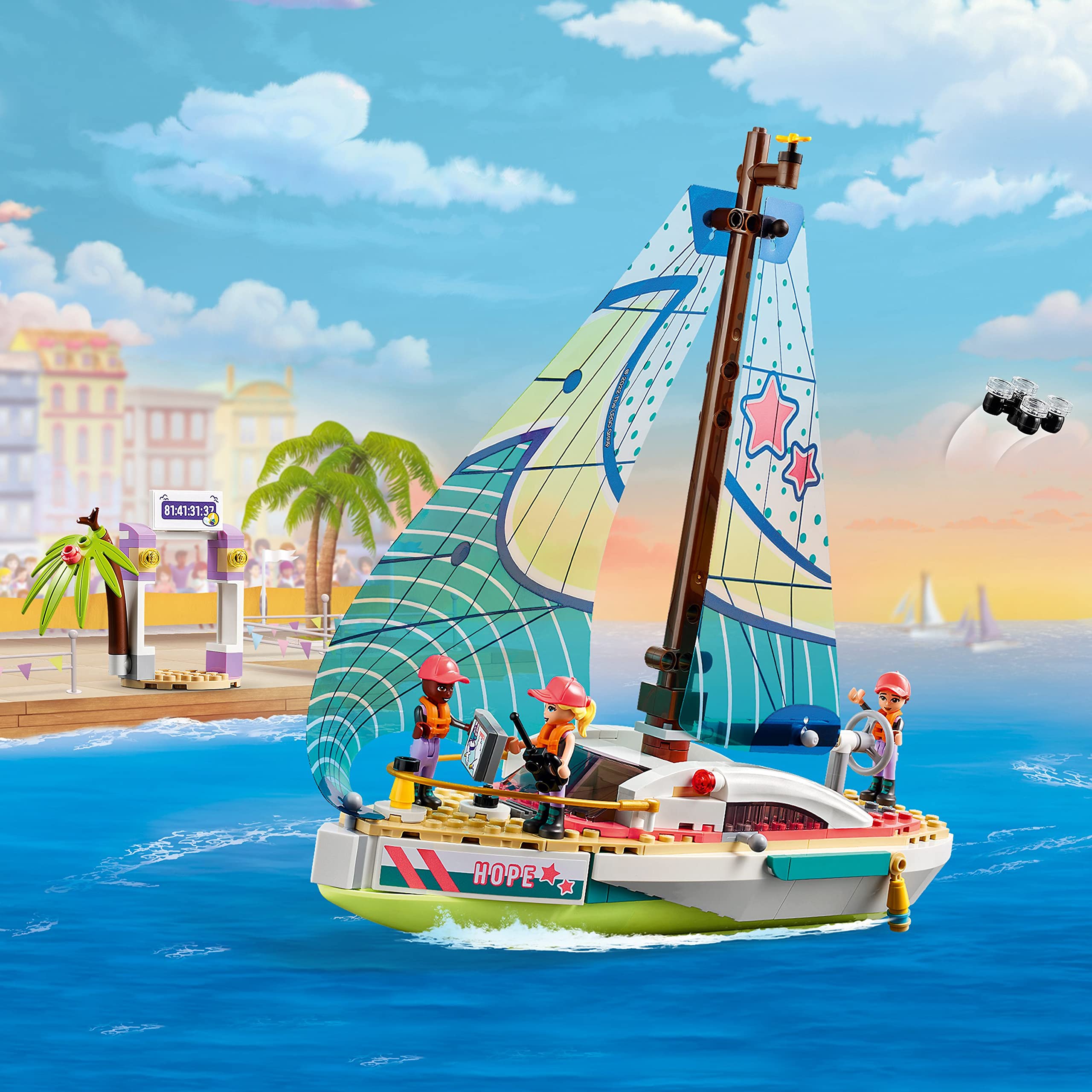 LEGO Friends Stephanie's Sailing Adventure island section ideal for storytelling on voyages.