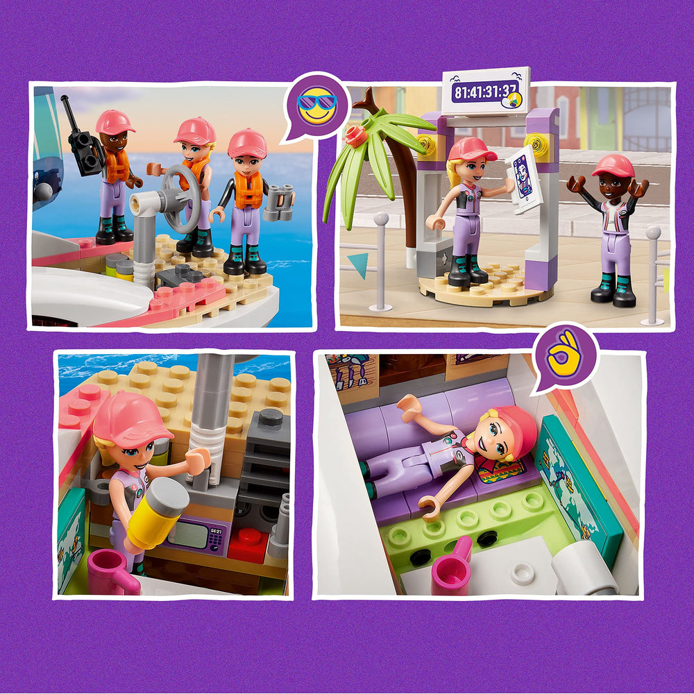 LEGO Friends Stephanie's Sailing Adventure three mini-dolls ready for nautical role-play.