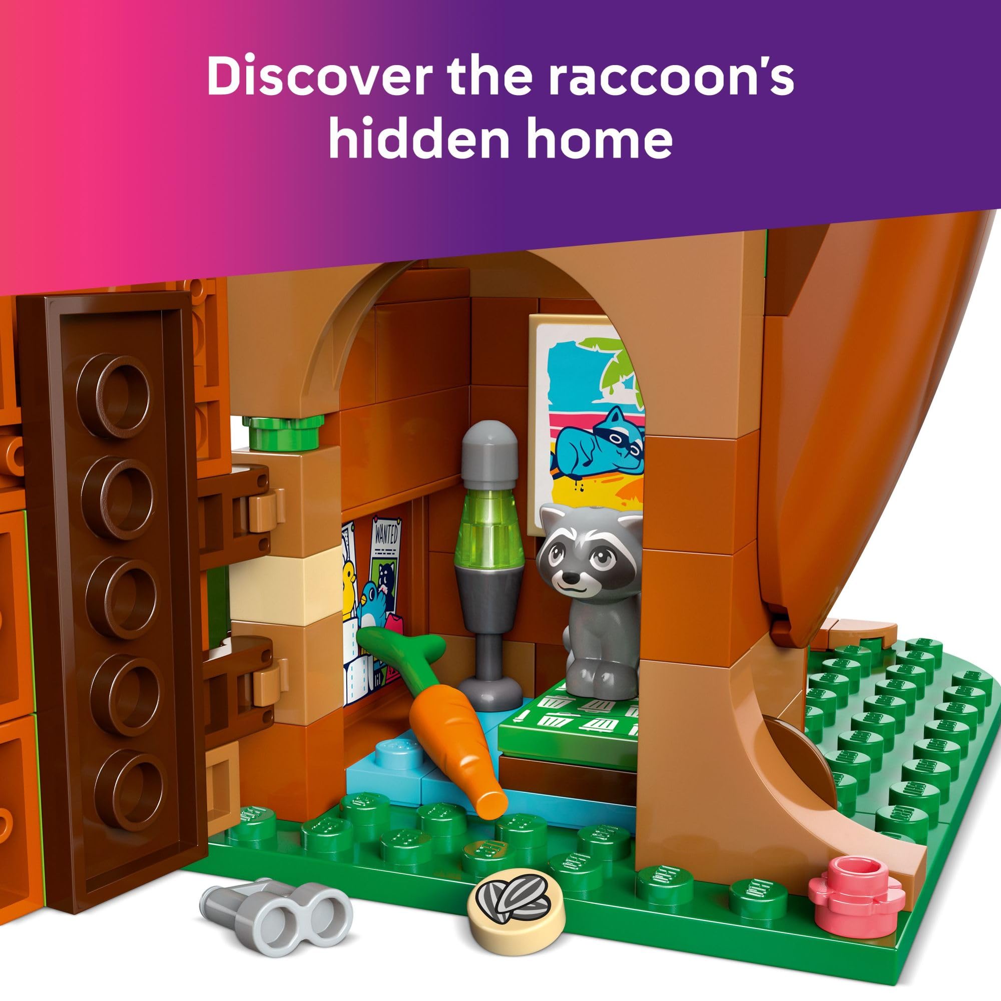 LEGO Friends Tree House Hangout includes four minidolls for cooperative play.